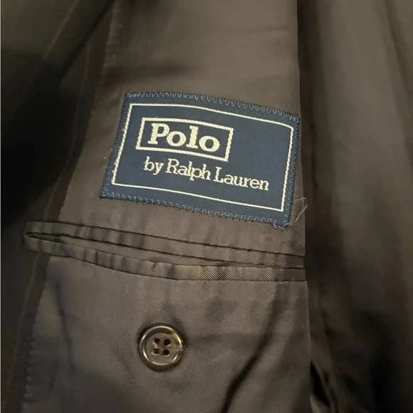 Polo Ralph Lauren Black Preppy Business Pinstripe Sport Coat Mens Size 46R
